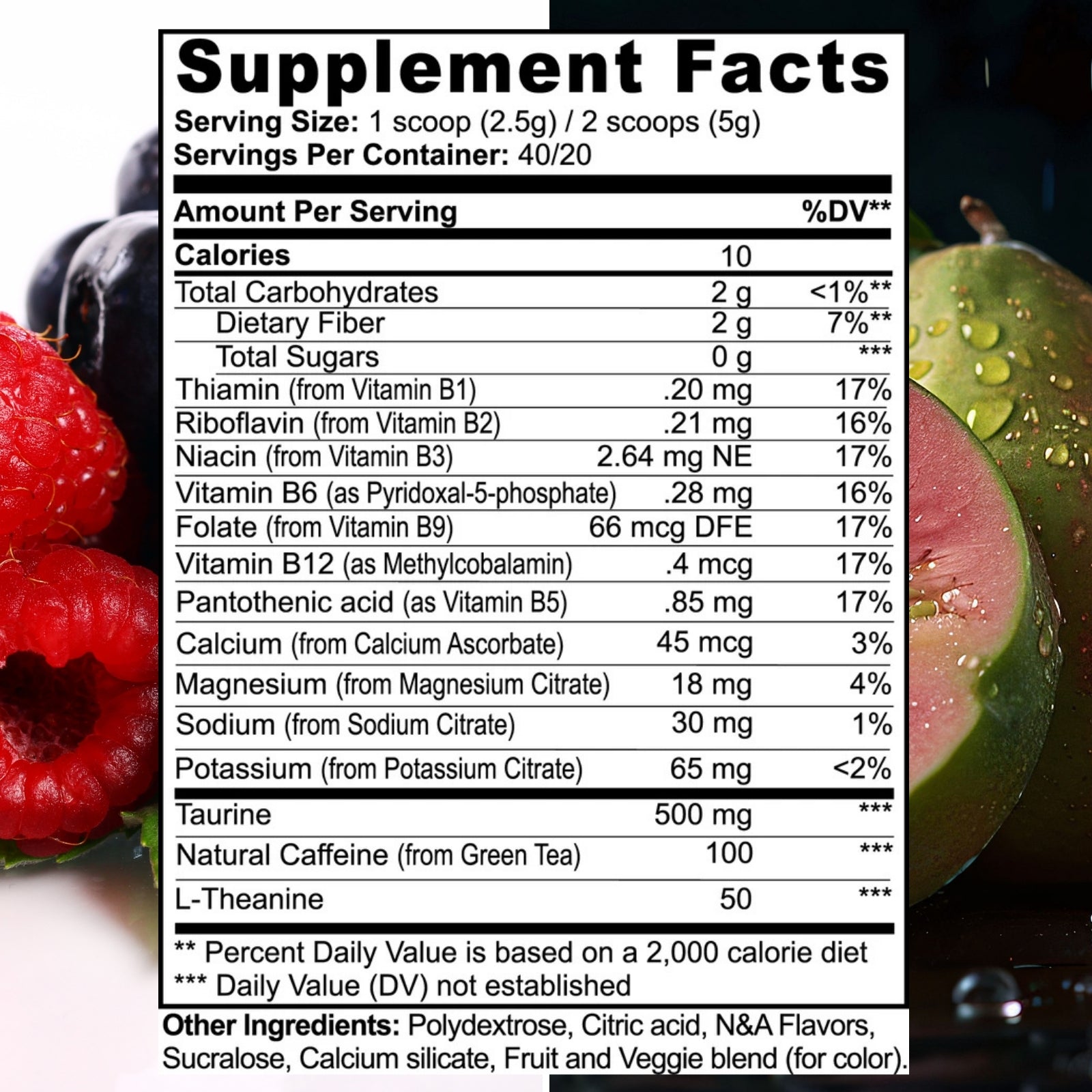 Guava Berry Energy Powder - Sugar-Free, Sustained Energy Boost for Focus & Wellness - sampuraka