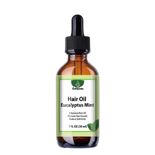 Eucalyptus Mint Hair Oil for Dry Damaged Hair and Growth - sampuraka