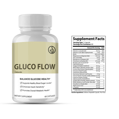 Gluco FLow - Supplements Blood Sugar Blend with Natural Herbs - sampuraka