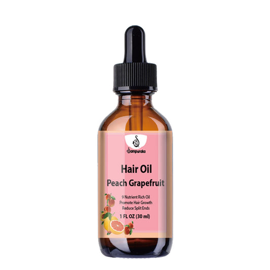 Peach Grapefruit Hair Oil for Dry Damaged Hair and Growth - sampuraka