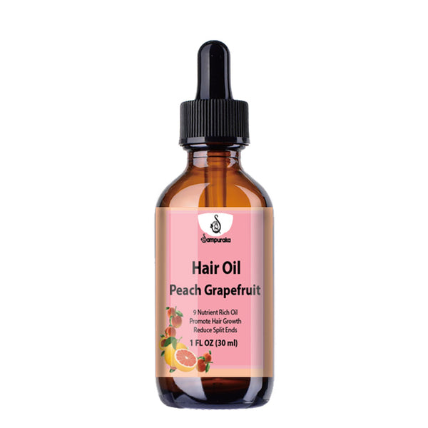 Peach Grapefruit Hair Oil for Dry Damaged Hair and Growth – sampuraka