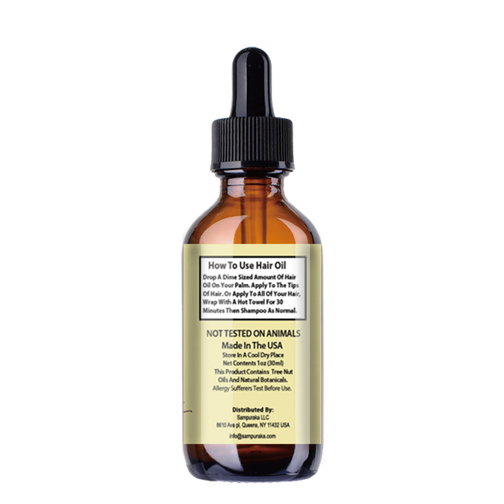 Bergamot Vanilla Hair Oil for Dry Damaged Hair and Growth - sampuraka