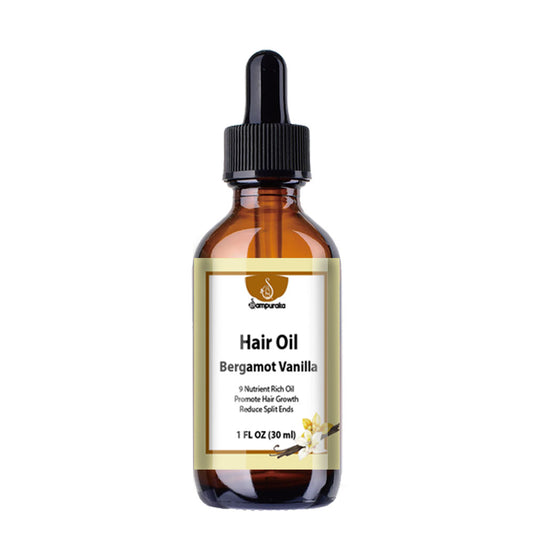 Bergamot Vanilla Hair Oil for Dry Damaged Hair and Growth - sampuraka